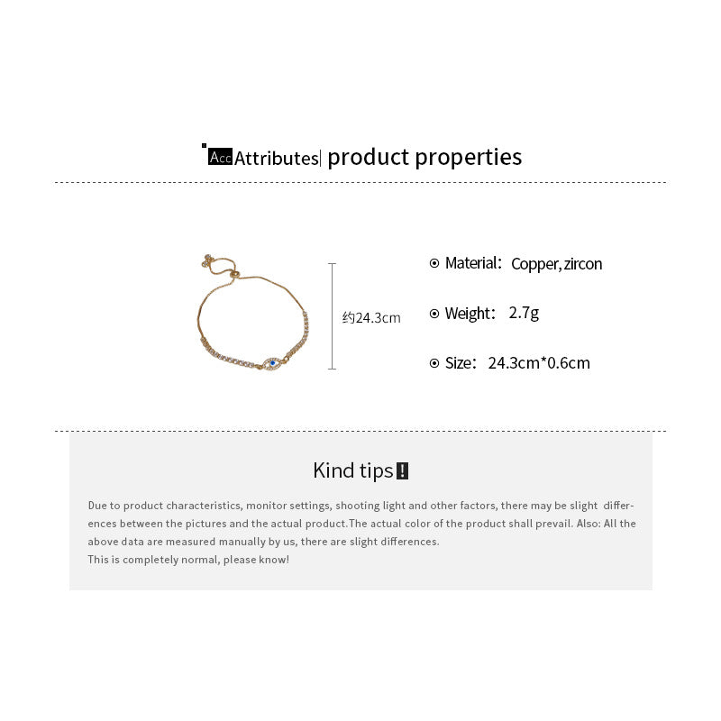 zircon bracelet - luxury oval eye design, high-quality zircon, adjustable elegant handpiece - star8s