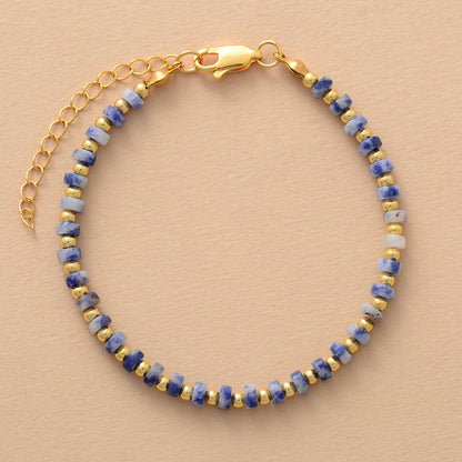 Turquoise Adjustable Beaded Bracelet – Handmade Natural Stone Unisex Bracelet - STAR8S