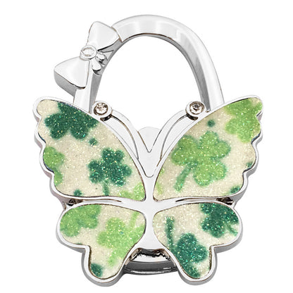 Butterfly Folding Purse Hook for Desk Portable Handbag Hanger for Tables Women Cute Tote Bag Hook Inward Folding Table Side Purse Holder Desk Bag Hanger Clip Non-Slip Office Dining Travel Accessories
