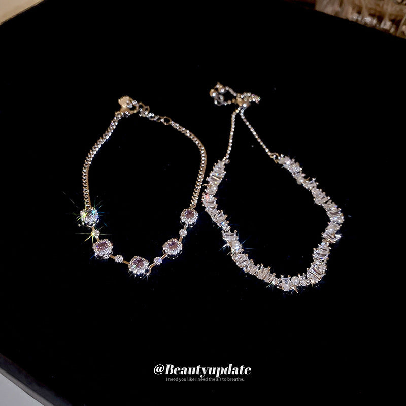 zircon pearl adjustable bracelet – vintage style, luxury fashion for women - star8s