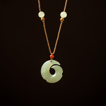 Natural Hetian Jade Necklace Pendant for Men and Women - Adjustable, Unisex Jewelry Pendant