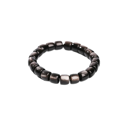 Obsidian Beaded Bracelet - Fashionable Unisex Cylinder Shape Gift Bracelet - STAR8S