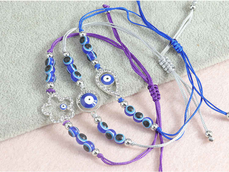 blue evil eye bracelet – handcrafted protective bracelet with nazar & lucky charm - star8s