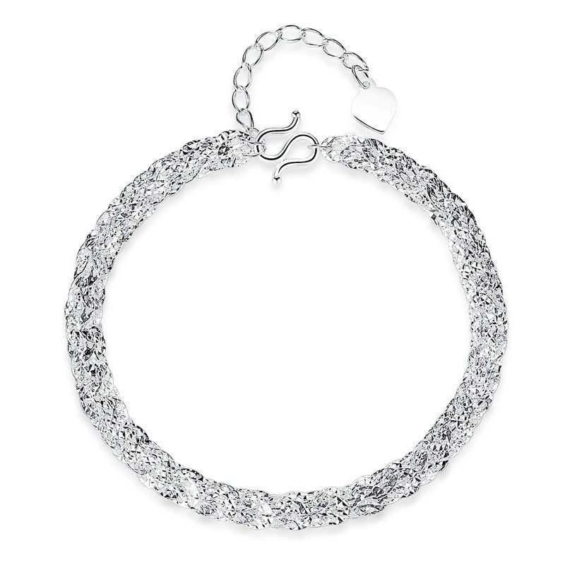 phoenix tail bracelet for women delicate hand woven textured link chain vintage filigree foxtail braided wristband adjustable extension extender line daily dainty fashion costume jewelry gift for her 6g