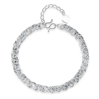 Phoenix Tail Bracelet for Women Delicate Hand Woven Textured Link Chain Vintage Filigree Foxtail Braided Wristband Adjustable Extension Extender Line Daily Dainty Fashion Costume Jewelry Gift for Her 6g