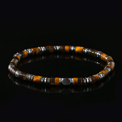 Yellow Tiger Eye Bracelet for Men – Slim Boho Natural Stone Beaded Bracelet - STAR8S