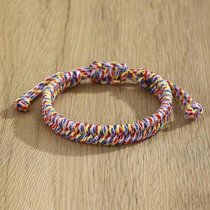 Nepal-Style Boho Adjustable Cord Bracelet – Unisex Woven Wristband, Colorful & Stackable - STAR8S