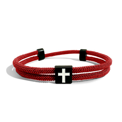 New Milan Rope Braided Bracelet with Cross - Minimalist Adjustable Unisex Bracelet for Couples - STAR8S