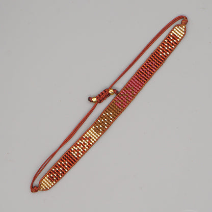 Colorful Heart Boho Friendship Bracelets — Handmade Woven Seed Bead Bracelet, Adjustable, Gift-Ready