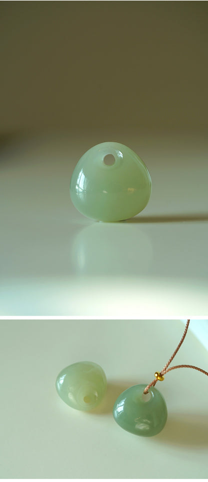 Natural Hetian Jade Green Pendant - Green Jade Lock Pendant for Bags Lucky & Minimalist