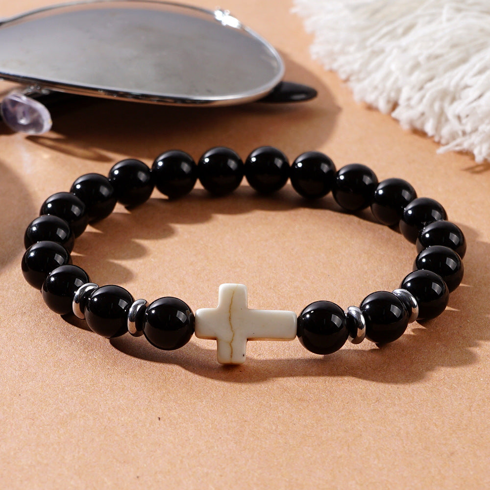 cross beaded bracelets - faith-inspired jewelry with lava rock, turquoise, tiger's eye & more | stylish & spiritual handcrafted accessories