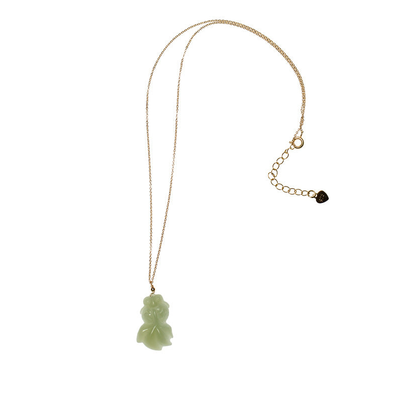 elegant hetian jade koi fish pendant necklace – prosperity and good fortune