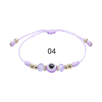 Evil Eye Bracelet - Adjustable Crystal Bead Woven Bracelet for Boys & Girls | Lucky Protection Charm Bracelet - STAR8S