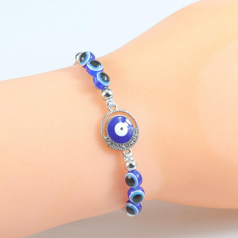 blue evil eye bracelet – handcrafted protective bracelet with nazar & lucky charm - star8s
