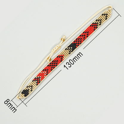 Colorful Heart Boho Friendship Bracelets — Handmade Woven Seed Bead Bracelet, Adjustable, Gift-Ready