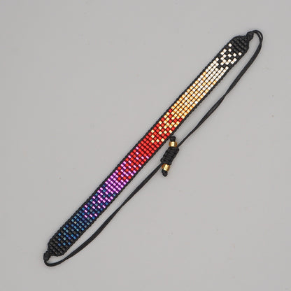 Colorful Heart Boho Friendship Bracelets — Handmade Woven Seed Bead Bracelet, Adjustable, Gift-Ready