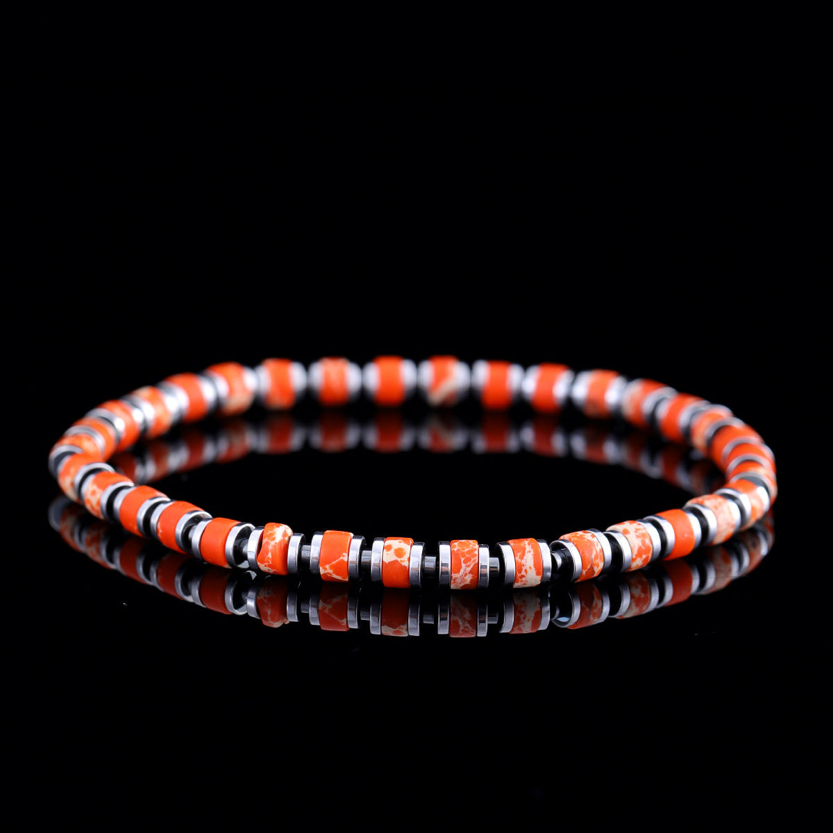 boho color-block natural stone bracelet – men’s imperial stone stretch boho bracelet - star8s