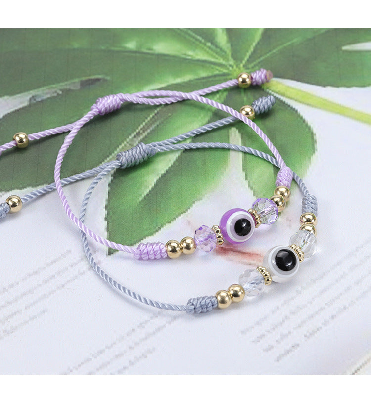Evil Eye Bracelet - Adjustable Crystal Bead Woven Bracelet for Boys & Girls | Lucky Protection Charm Bracelet - STAR8S