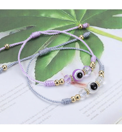 Evil Eye Bracelet - Adjustable Crystal Bead Woven Bracelet for Boys & Girls | Lucky Protection Charm Bracelet - STAR8S