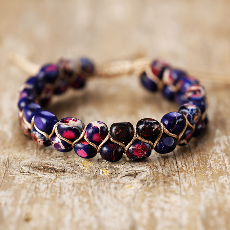 natural stone emperor stone beaded handwoven friendship lover bracelet bohemian bracelet jewelry - star8s