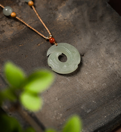 Natural Hetian Jade Necklace Pendant for Men and Women - Adjustable, Unisex Jewelry Pendant