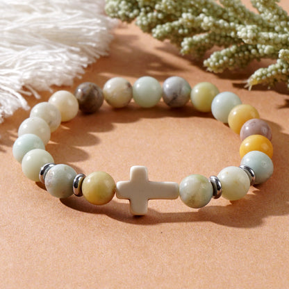 Cross Beaded Bracelets - Faith-Inspired Jewelry with Lava Rock, Turquoise, Tiger's Eye & More | Stylish & Spiritual Handcrafted Accessories