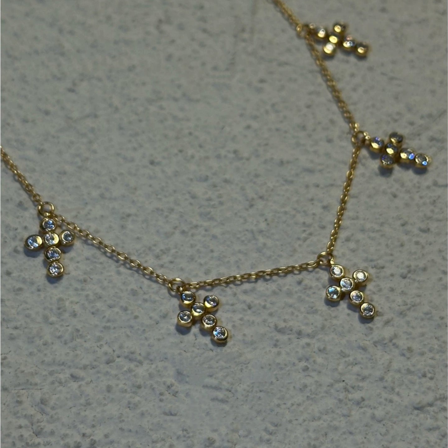 925 sterling silver 18k gold plated zircon cross pendant necklace - elegant & delicate