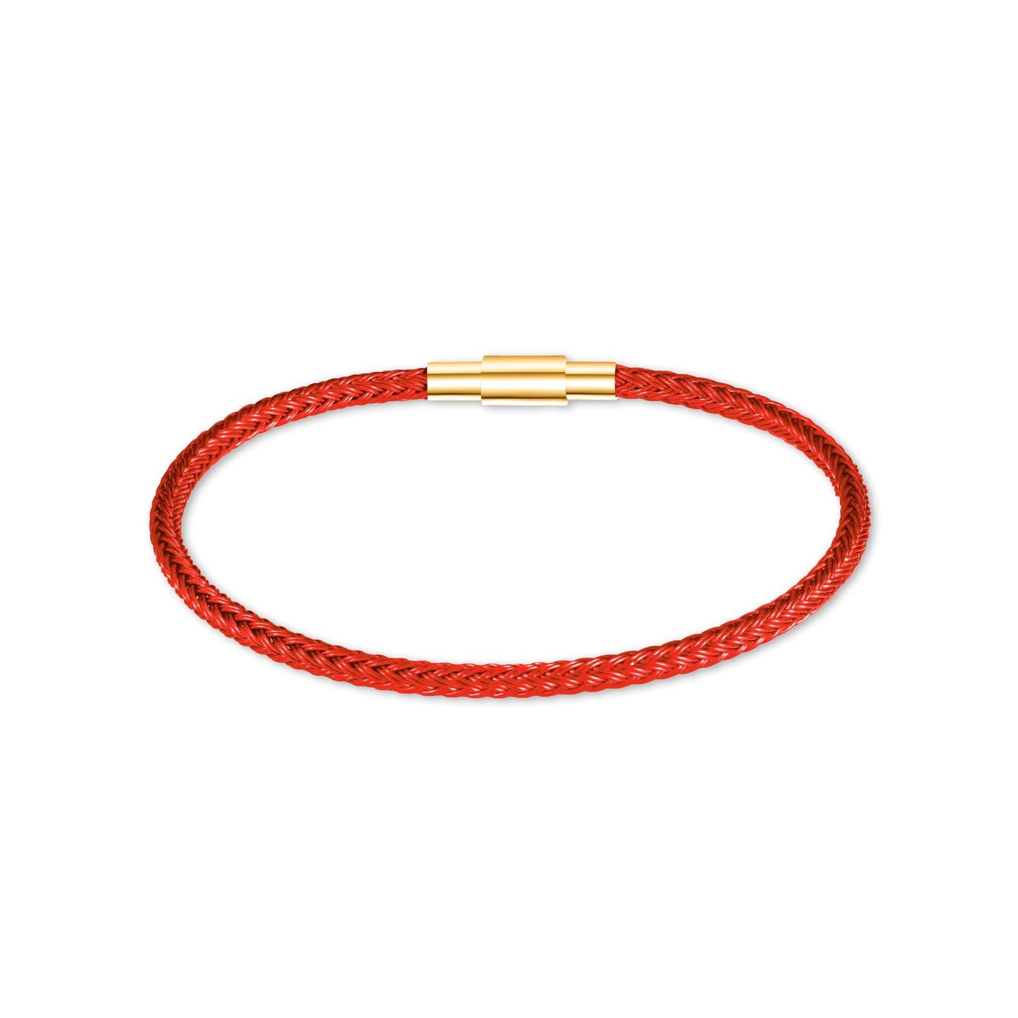 wasserdichtes rotes glücksarmband | schutz im sternzeichenjahr - minimalistischer geflochtener stahldrahtkern, hochwertiger edelstahlverschluss, 22,2 cm länge, ultraleicht, farbecht
