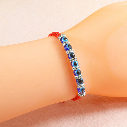Blue Eye Bracelet Red Cord Protection Amulet - STAR8S