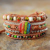 Imperial Jaspor 5 Color Boho Wrap Bracelet Handmade Leather Bracelet
