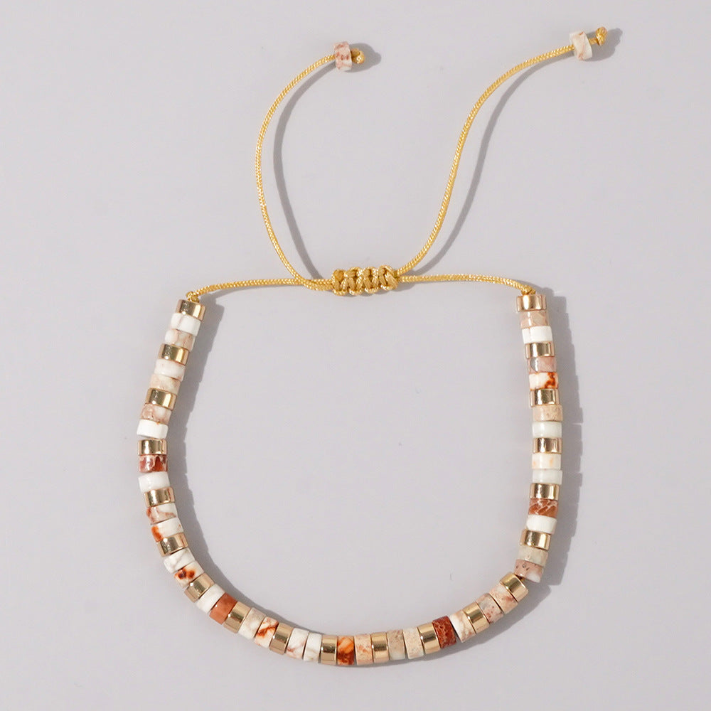 adjustable men's bracelet - natural stone 4mm beads with turquoise & tiger's eye | stylish & durable handmade friendship bracelets