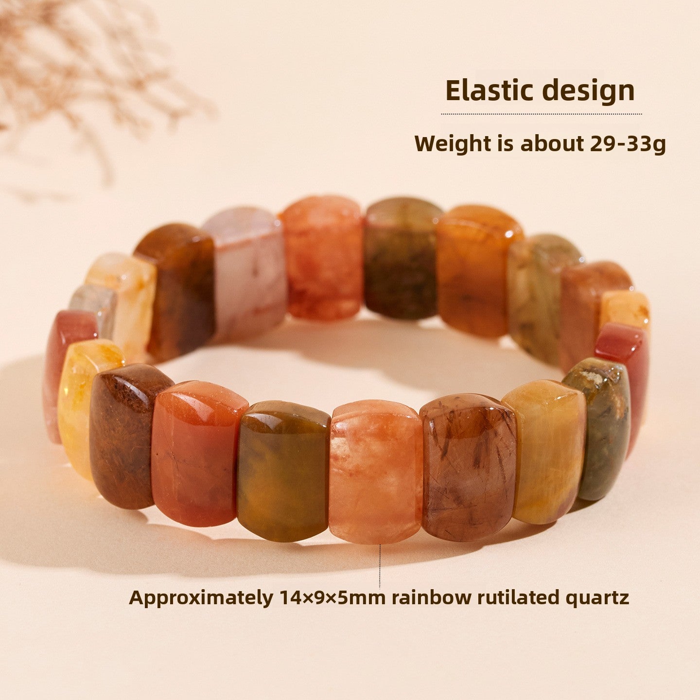 rutilated quartz bracelet - natural gemstone women's fashion jewelry - elegant & trendy - star8s