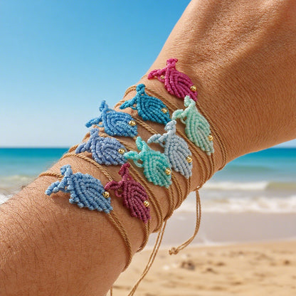 Vibrant Hand-Woven Fish Cord Bracelet Set Adjustable Sliding Knot Waterproof Nautical Wristband Lightweight Summer Surf Aesthetic Beach Jewelry Gift for Best Friends