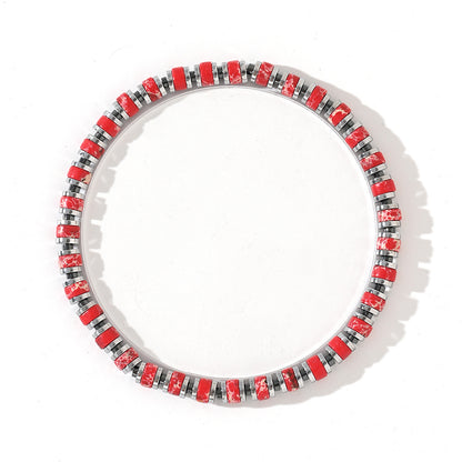 Boho Color-Block Natural Stone Bracelet – Men’s Imperial Stone Stretch Boho Bracelet - STAR8S