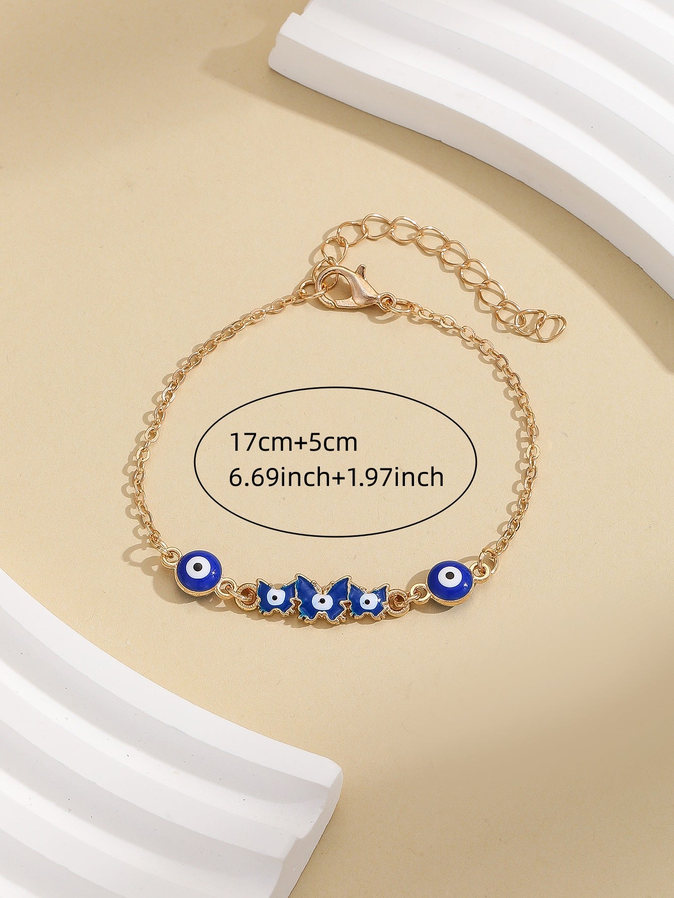 evil eye heart bracelet with diamonds for women | stylish chain bracelet - star8s