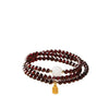 Garnet White Jade Beaded Bracelet Golden Charm