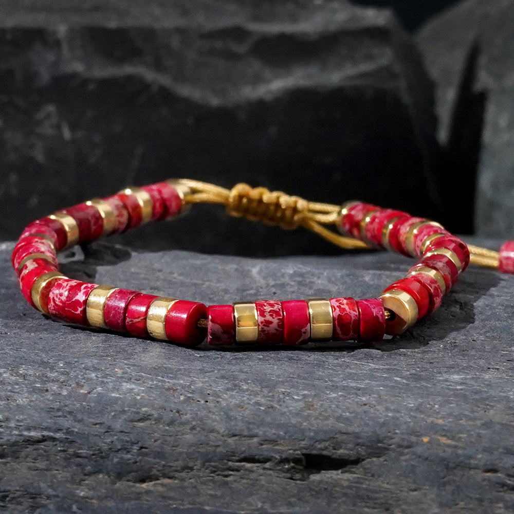 adjustable men's bracelet - natural stone 4mm beads with turquoise & tiger's eye | stylish & durable handmade friendship bracelets