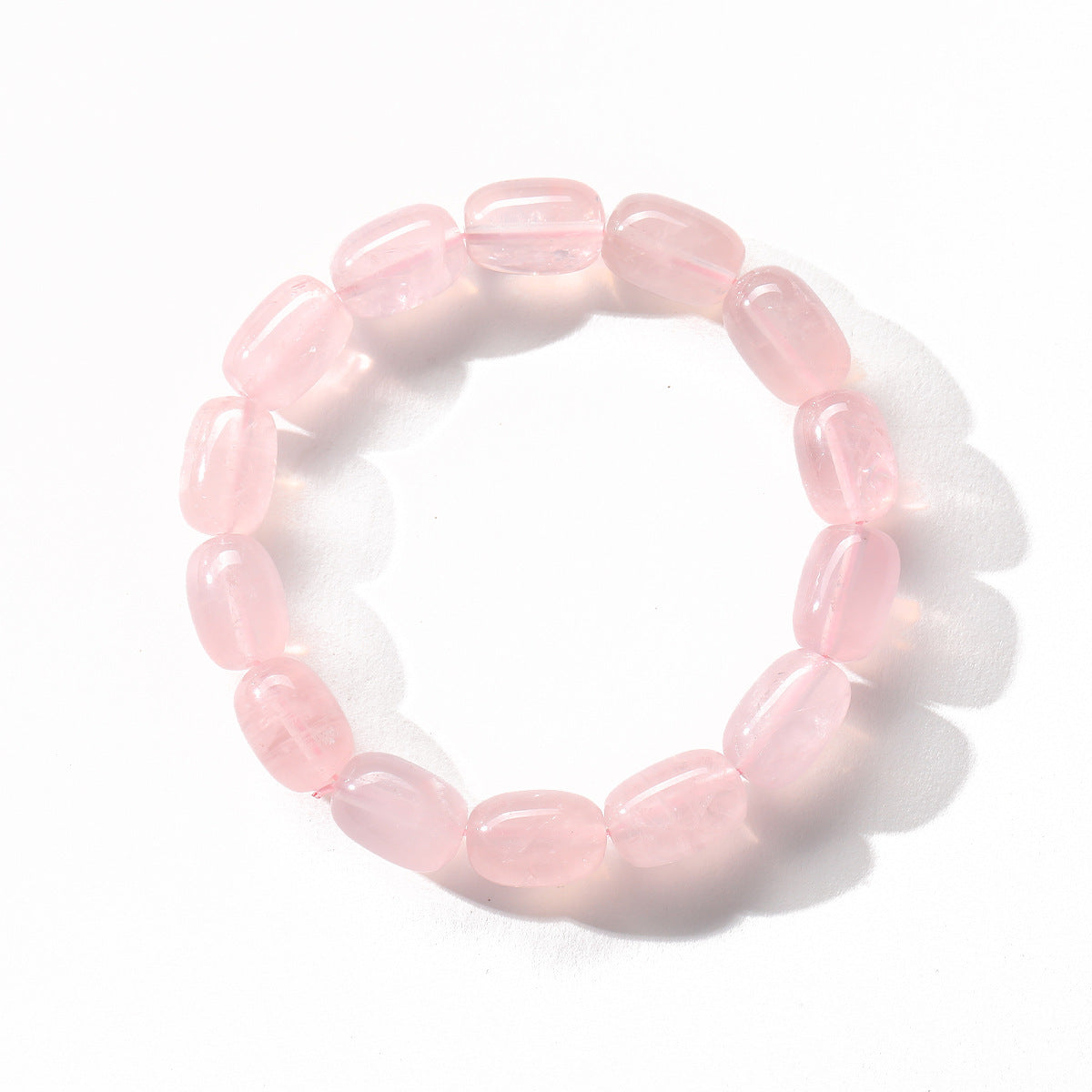 pink beaded crystal bracelet – natural high ice starry madagascar rose quartz bracelet - star8s