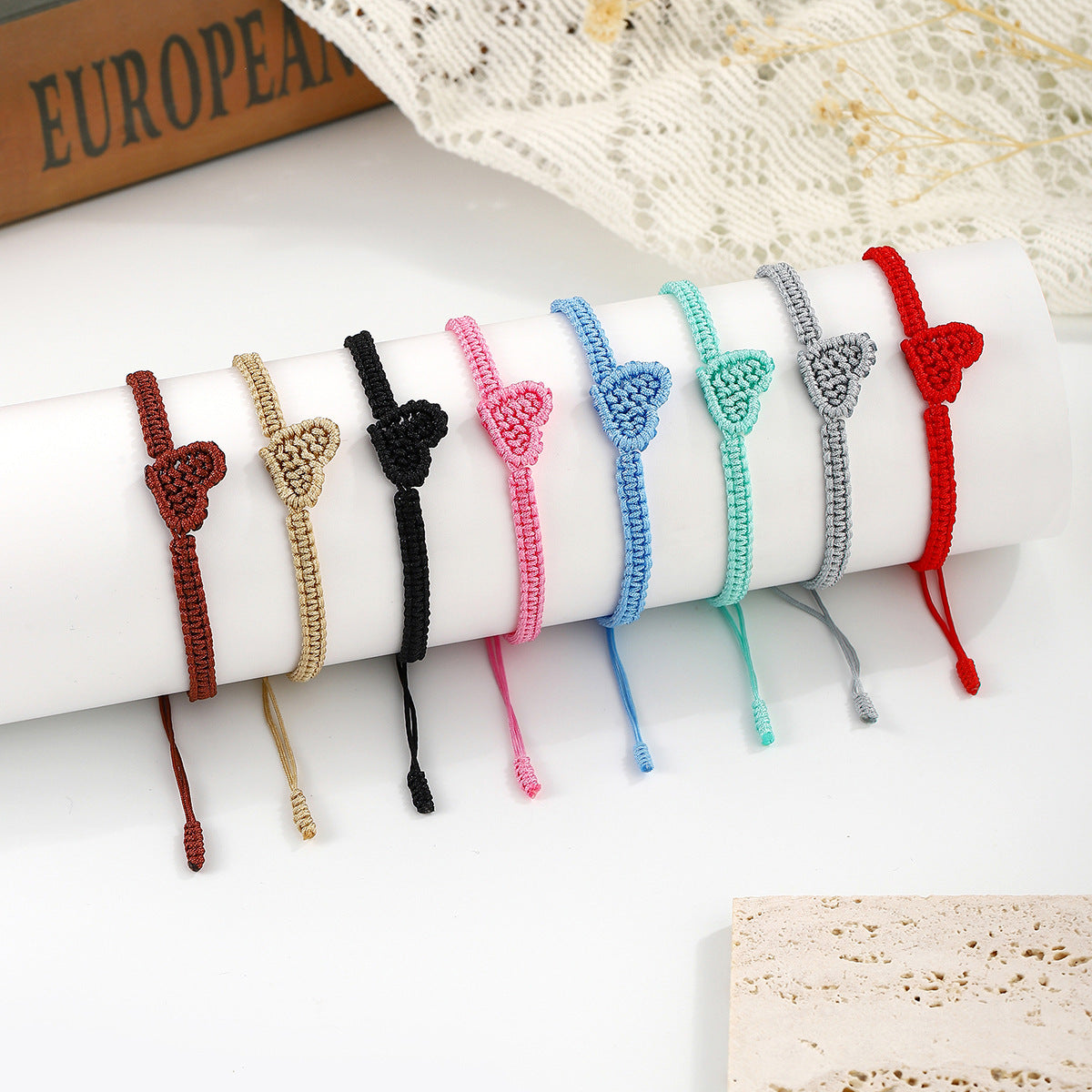 handcrafted braided couple bracelet - heart friendship gift for him & her - perfect valentine's day gift - star8s