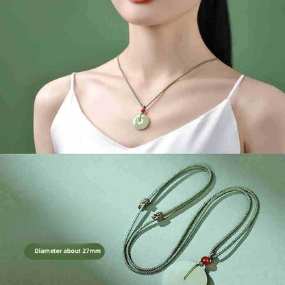Hetian Jade Ping An Kou Pendant Necklace for Men & Women - STAR8S