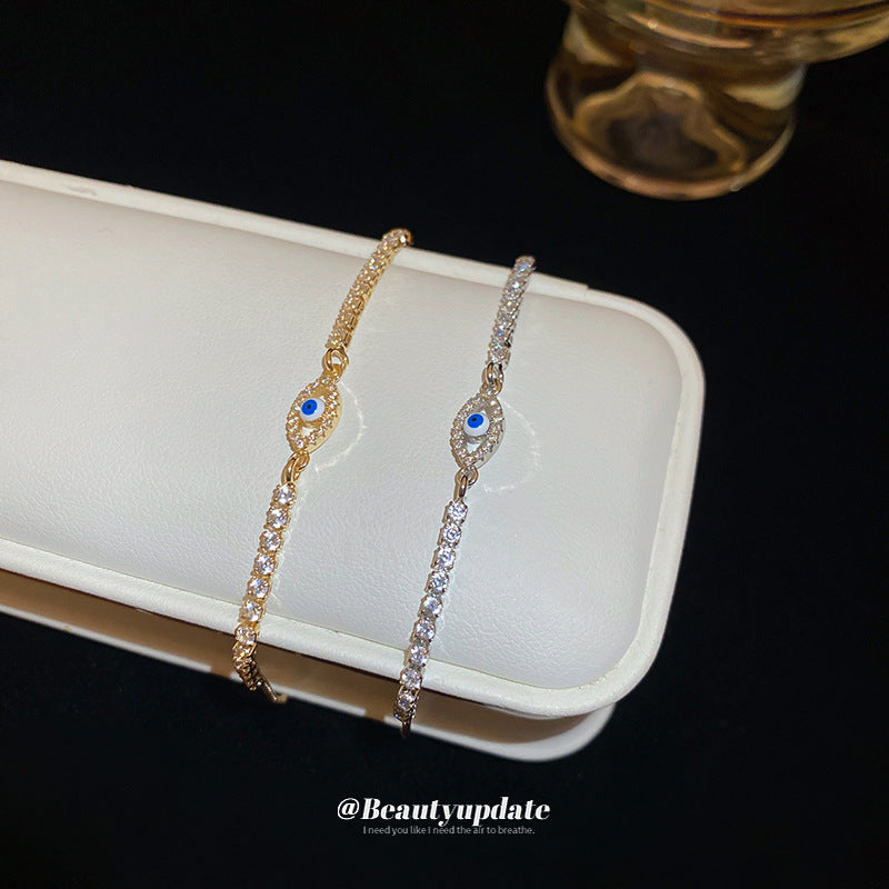 zircon bracelet - luxury oval eye design, high-quality zircon, adjustable elegant handpiece - star8s