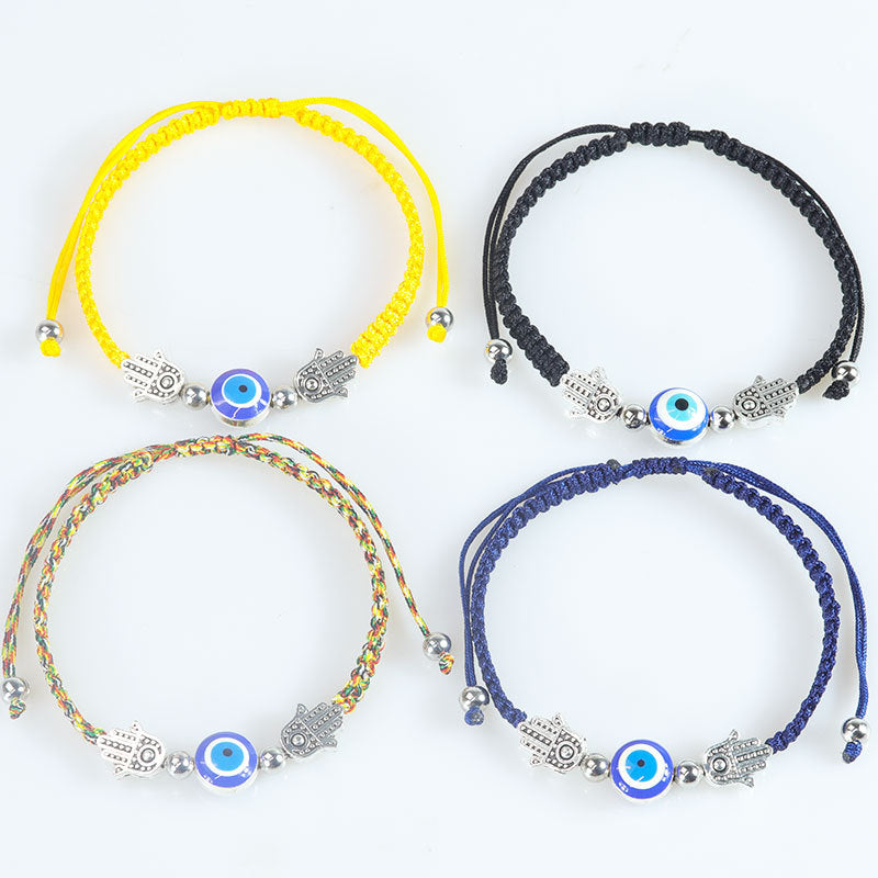 evil eye bracelet - handcrafted adjustable red string bracelet with hamsa & nazar protection charm for women - star8s