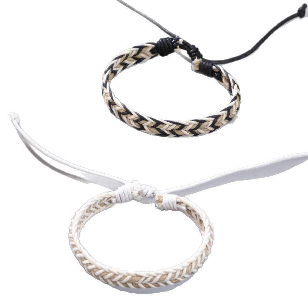 handmade braided cotton men’s bracelet – vintage boho woven wristband