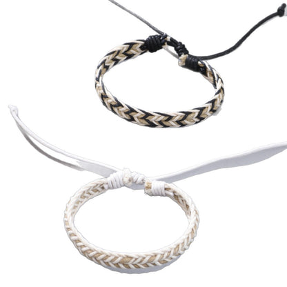 Handmade Braided Cotton Men’s Bracelet – Vintage Boho Woven Wristband