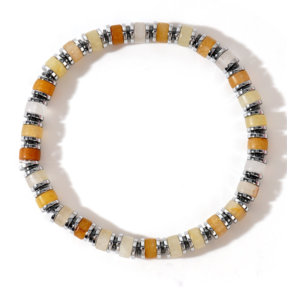 men's tiger eye & black agate natural stone beaded bracelet – simple vintage wristband - star8s