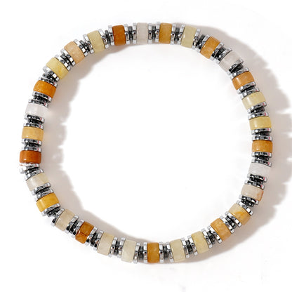 Men's Tiger Eye & Black Agate Natural Stone Beaded Bracelet – Simple Vintage Wristband - STAR8S