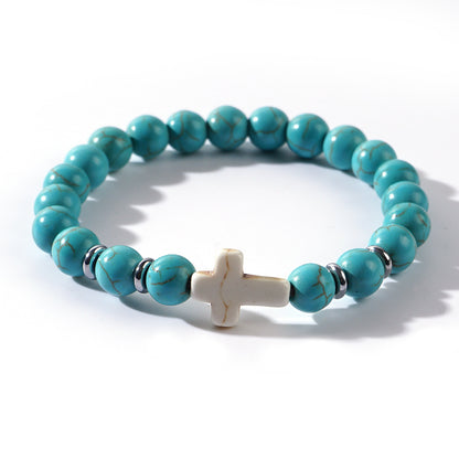 Cross Beaded Bracelets - Faith-Inspired Jewelry with Lava Rock, Turquoise, Tiger's Eye & More | Stylish & Spiritual Handcrafted Accessories