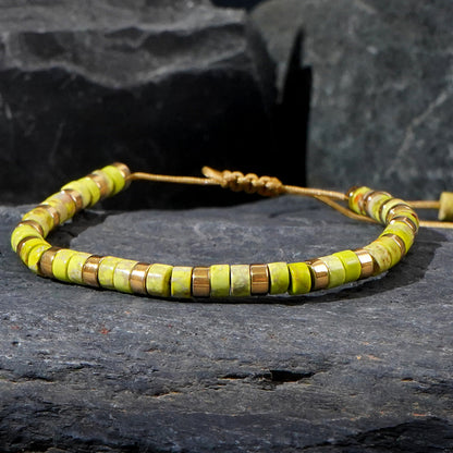 Adjustable Men's Bracelet - Natural Stone 4mm Beads with Turquoise & Tiger's Eye | Stylish & Durable Handmade Friendship Bracelets