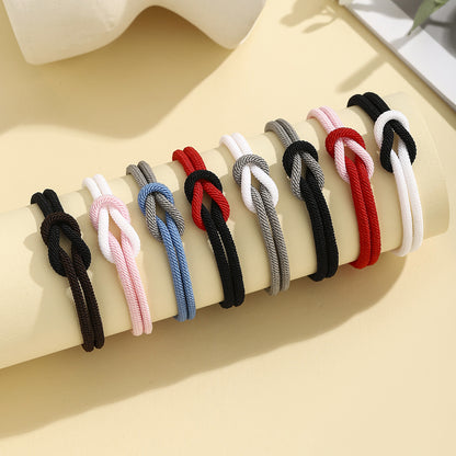 8 Braided Bracelet - Black & White Milan Rope Adjustable Couples Bracelet - Perfect Valentine's Gift for Him & Her - STAR8S