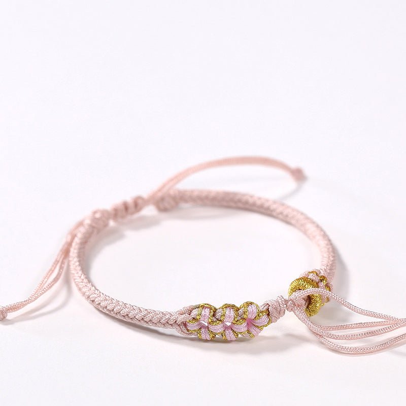 peach blossom knot red string bracelet – handmade red string bracelet | star8s